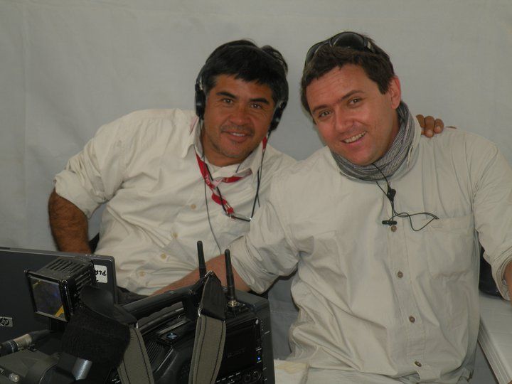 Broadcast crew in the field during the coverage of the rescue of the 33 miners in Copiapó